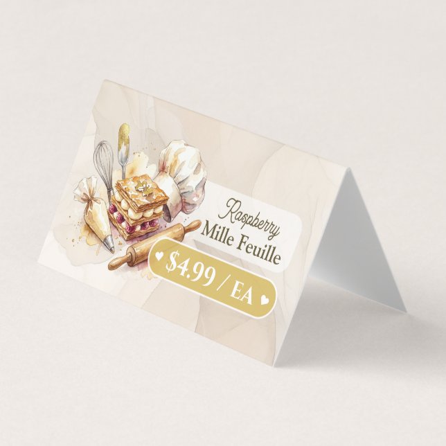 Bakery Pastry Baker Display Sign Label Price Tag (Front)