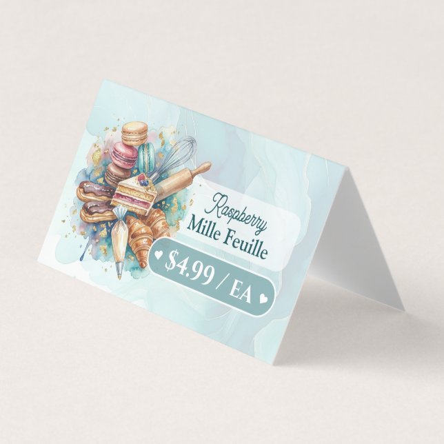 Bakery Pastry Baker Display Sign Label Price Tag (Front)