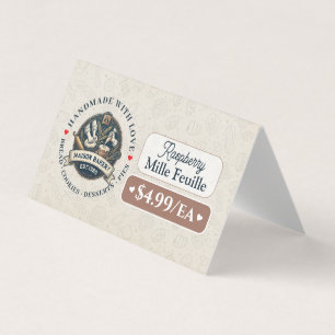 Bakery Pastry Baker Display Sign Label Price Tag