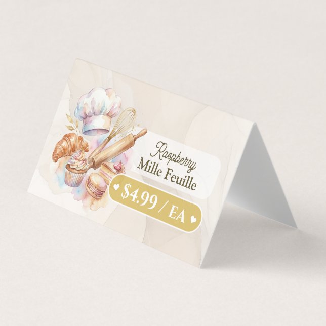 Bakery Pastry Baker Display Sign Label Price Tag (Front)