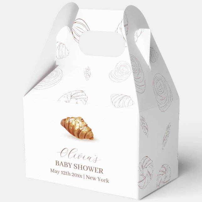 Bakery Pastry Bun In The Oven Baby Shower  Favour Box (Back)