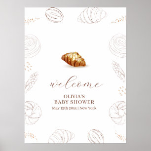 Bakery Pastry Bun In The Oven Baby Shower Welcome Poster