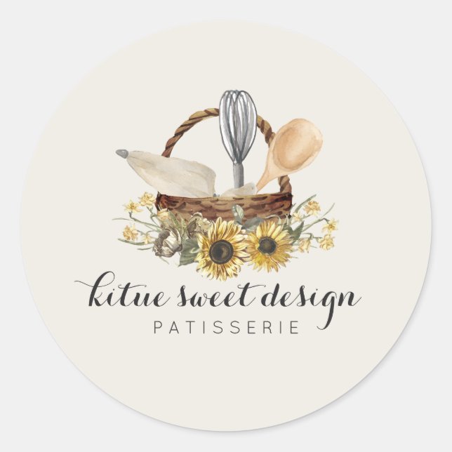 Bakery Pastry Cake Decorator Classic Round Sticker (Front)