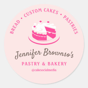 Bakery Pastry Cake Small Business chef Classic Round Sticker