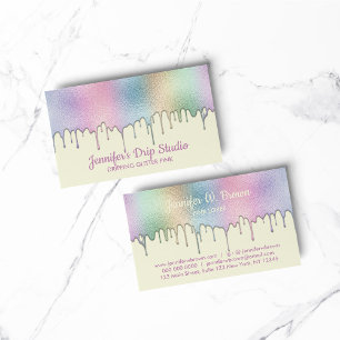 Bakery Pastry Chef Abstract Rainbow Painting beige Business Card