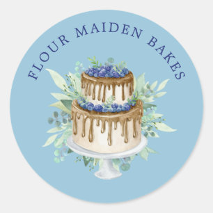Bakery Pastry Chef Baker Blue Product Label