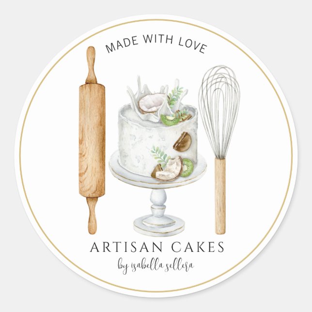 Bakery Pastry Chef Baker Cake Product Labels (Front)