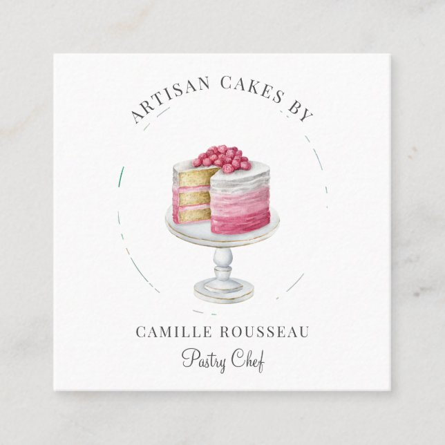 Bakery Pastry Chef Baker Square Business Card (Front)