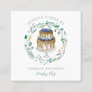 Bakery Pastry Chef Baker Square Business Card