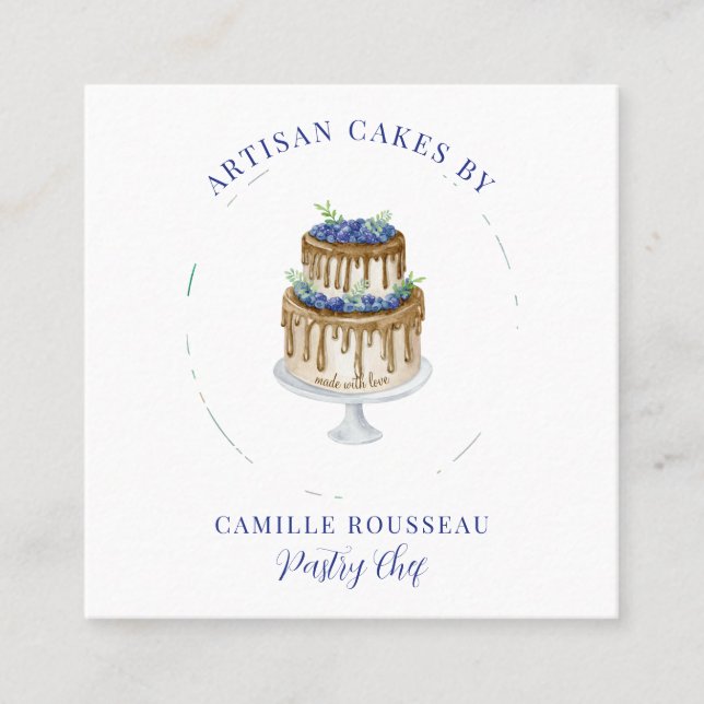 Bakery Pastry Chef Baker Square Business Card (Front)