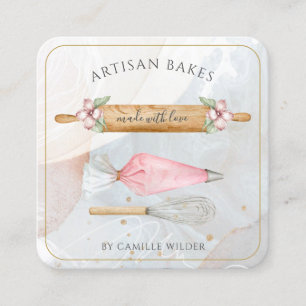 Bakery Pastry Chef Bakers Tools Business  Square Business Card
