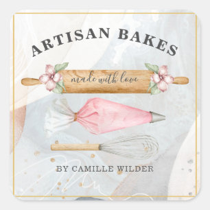 Bakery Pastry Chef Bakers Tools Business Square S Square Sticker