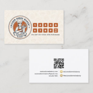 Bakery Pastry Chef Baking Catering Loyalty Punch Card