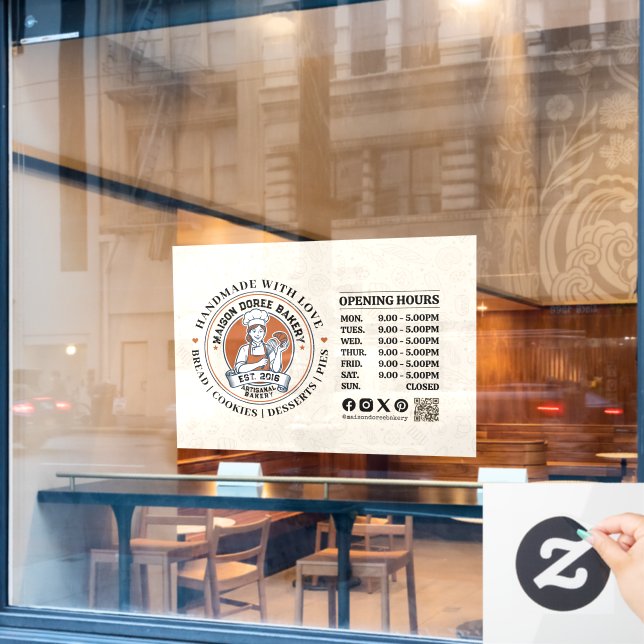 Bakery Pastry Chef Baking Catering Opening Hours (Cafe Window)