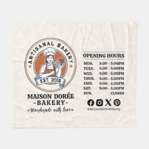 Bakery Pastry Chef Baking Catering Opening Hours Fleece Blanket