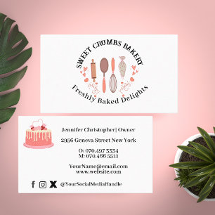 Bakery Pastry Chef Baking Utensils  Business Card