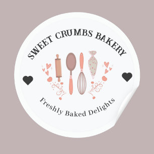 Bakery Pastry Chef Baking utensils Classic Round Sticker