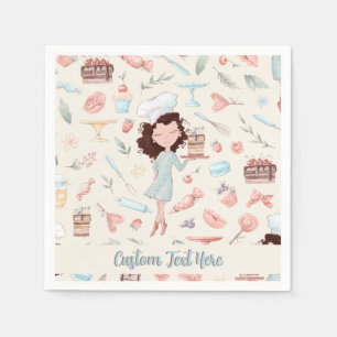 Bakery Pastry Chef Cake Decoration Personalised  Napkin