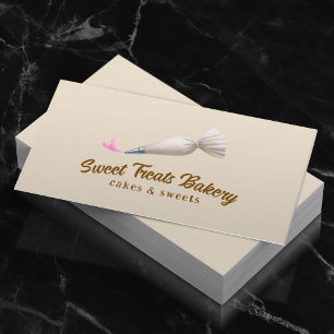 Bakery Pastry Chef Cream Piping Bag & Heart Business Card