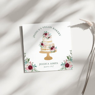 Bakery Pastry Chef Floral Cake Business Card
