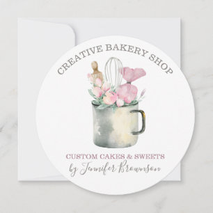 Bakery Pastry Chef mug Boho chic flower patisserie Invitation