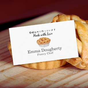 Bakery Pastry Chef Pie Logo Modern Minimalist Business Card