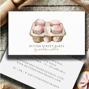 Bakery Pastry Chef  Watercolor Baker Business Card