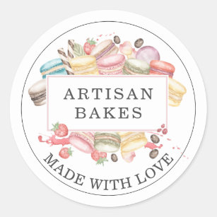 Bakery Pastry Chef Watercolor Desserts  Classic Round Sticker