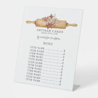Bakery Pastry Chef Watercolor Floral Rolling Pin