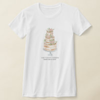 Bakery Pastry Chef Watercolor Pink Floral Cake