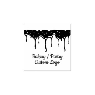 Bakery Pastry Dripping Cake Cream Rubber Stamp
