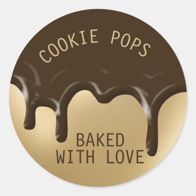 Bakery Pastry Frosting Drips Cookie Pops Classic Round Sticker (Front)