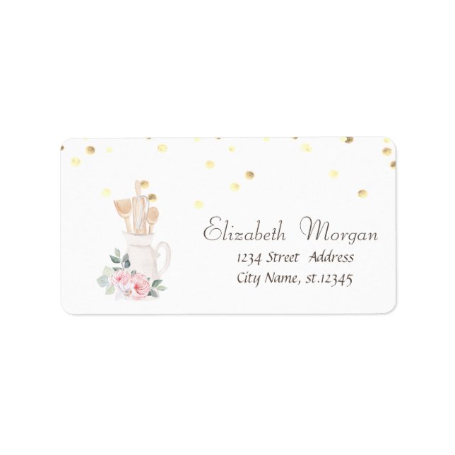 Bakery Pastry Hand Tools Flowers Confetti  Label (Front)