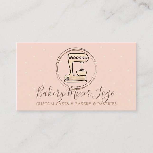 Bakery Pastry Patisserie cute mixing dough Business Card (Front)