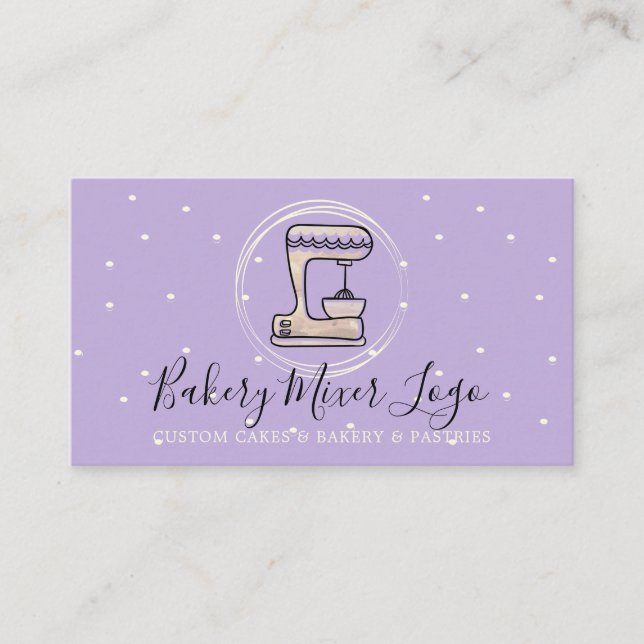 Bakery Pastry Patisserie cute purple Business Card (Front)