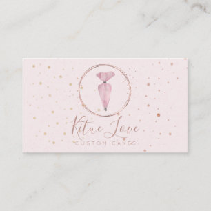 Bakery Pastry Patisserie Watercolor Cake Business Card