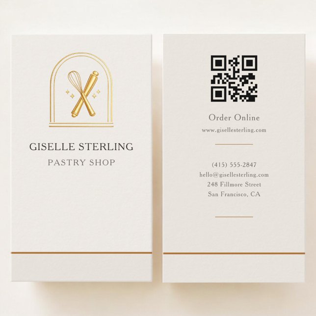 Bakery Pastry Shop QR Code Business Card (Creator Uploaded)