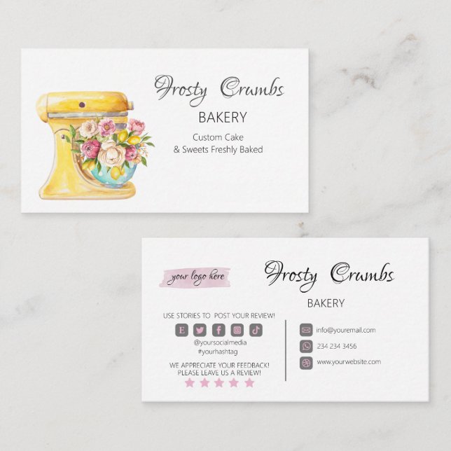 Bakery Pastry Sweets Cupcakes   Business Card (Front/Back)