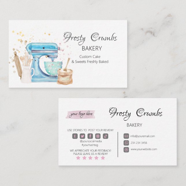 Bakery Pastry Sweets Cupcakes   Business Card (Front/Back)