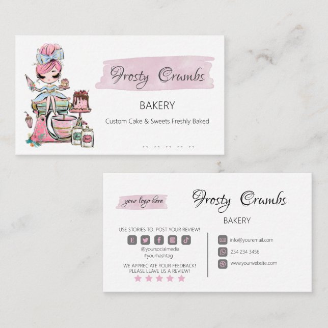 Bakery Pastry Sweets Cupcakes   Business Card (Front/Back)