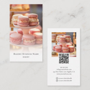 Bakery Photo Overlay Social Media QR Code Business Card