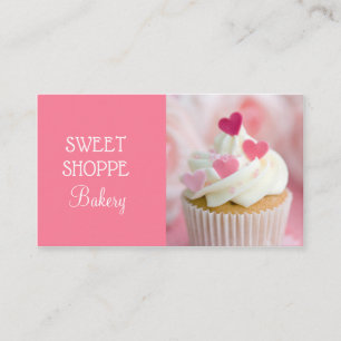 Bakery Pink Cupcake Business Cards