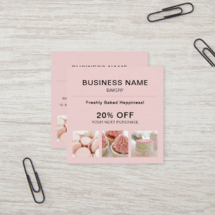 Bakery Pink Custom Photo Discount Card