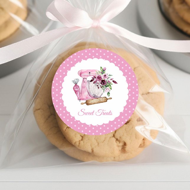 Bakery Pink Mixer Classic Round Sticker (Creator Uploaded)