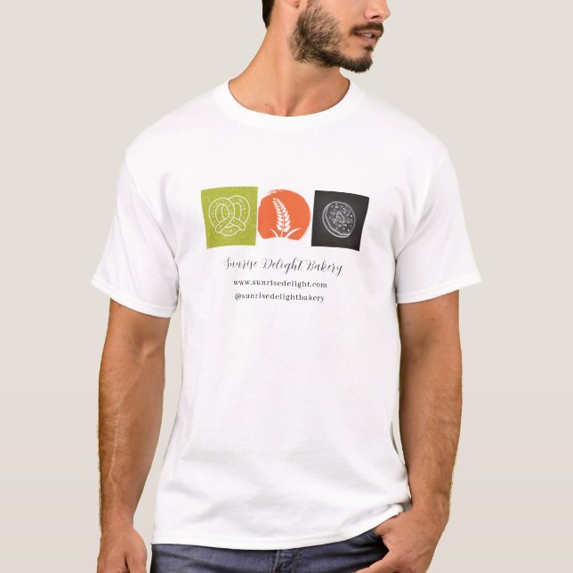 Bakery Pretzel Wheat Doughnut Chef Tee (Front)