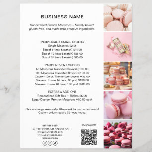 Bakery Price List Custom Photo QR White Flyer