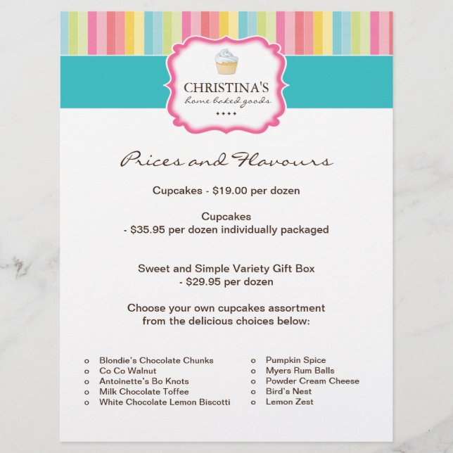 Bakery Price List Flyer (Front)