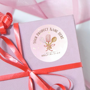 Bakery Product Labels Baking Utensil Pink Cute