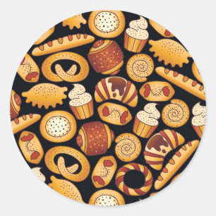 Bakery products classic round sticker
