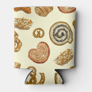 Bakery Products: Vintage Seamless Pattern. Can Cooler